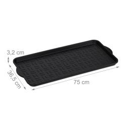 Lot de 2 rangements &agrave; chaussures empilables 3,2 x 75 x 36,5 cm en polypropyl&egrave;ne noir 13_0007652