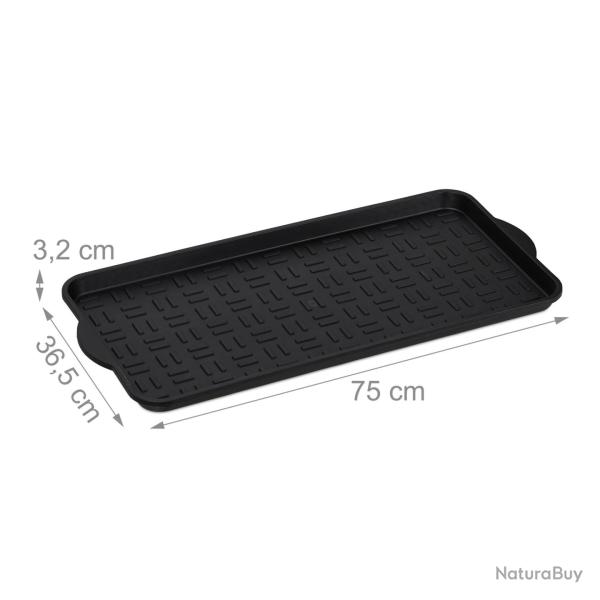Lot de 2 rangements � chaussures empilables 3,2 x 75 x 36,5 cm en polypropyl�ne noir 13_0007652