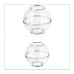 Lot de 2 bo&icirc;tes de conservation empilables pour r&eacute;frig&eacute;rateur 15 x 15 x 15 cm en plastique transpar