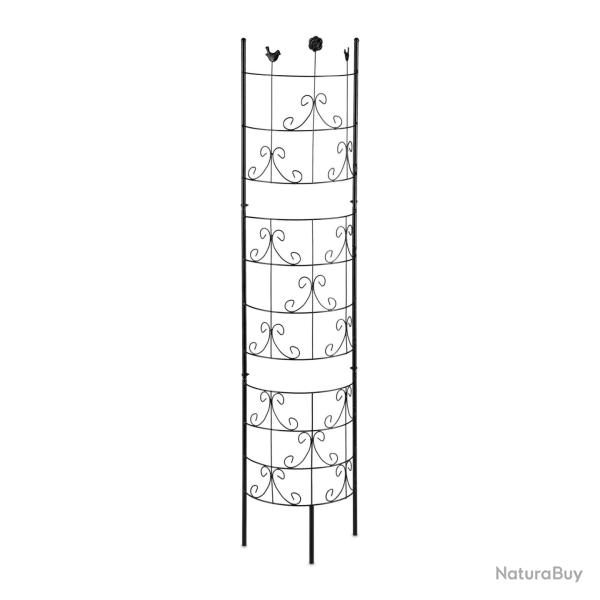 Tuteur rosier grimpant semi-circulaire d�coratif jardin support plantes 200 x 30 x 30 cm en fer noi