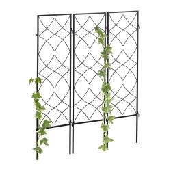 Lot de 3 treillis de jardin en m&eacute;tal noir 122 x 31 x 1 cm style d&eacute;coratif am&eacute;liore la croissance en