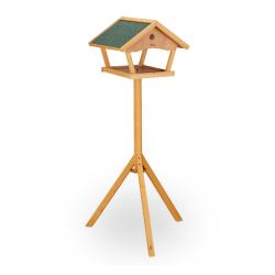 Mangeoire &agrave; oiseaux sur pied jardin XXL facile &agrave; remplir utilisation pratique design naturel en boi