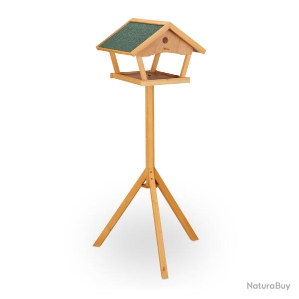 Mangeoire � oiseaux sur pied jardin XXL facile � remplir utilisation pratique design naturel en boi