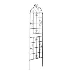 Lot de 2 treillis de jardin d&eacute;coratifs pour plantes grimpantes 150 x 50 x 1,5 cm en m&eacute;tal noir 13_0