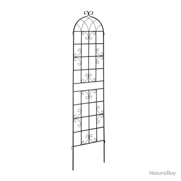Lot de 2 treillis de jardin d�coratifs pour plantes grimpantes 150 x 50 x 1,5 cm en m�tal noir 13_0