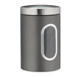 Bocal de stockage multifonctionnel cuisine 15 x 10 x 10 cm avec fen&ecirc;tre de visualisation en m&eacute;tal a