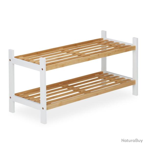 Etag�re � chaussures moderne d�corative entr�e 80 x 30 x 70 cm rangement efficace en bambou naturel