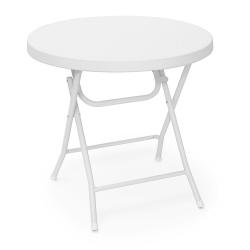 Table pliante rectangulaire jardin 74 x 80 x 80 cm facile &agrave; ranger design moderne en plastique blan