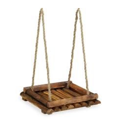 Mangeoire &agrave; oiseaux design d&eacute;coratif suspendue ou pos&eacute;e jardin 30 x 25 x 25 cm en bois de sapin mar