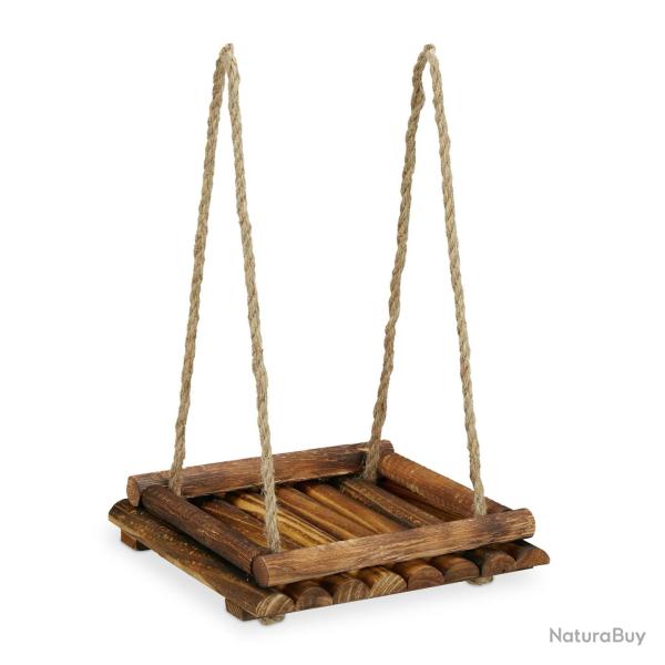 Mangeoire � oiseaux design d�coratif suspendue ou pos�e jardin 30 x 25 x 25 cm en bois de sapin mar