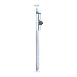 Pied de parasol robuste pour jardin camping plage en acier galvanis&eacute; gris 13_0010722