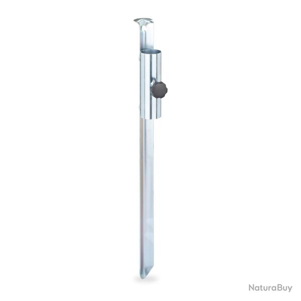 Pied de parasol robuste pour jardin camping plage en acier galvanis� gris 13_0010722