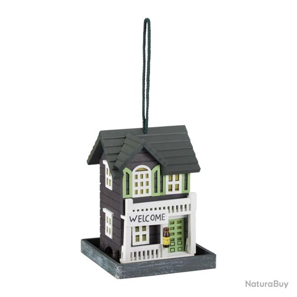 Mangeoire � suspendre en bois pour oiseaux sauvages 30 x 25 x 18 cm pratique design scandinave en b