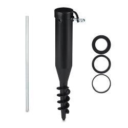 Douille de sol pour parasol avec tige rotative adaptateurs 41 x 6 x 11 cm en plastique noir 13_0009