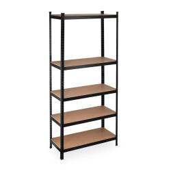Etag&egrave;re de rangement pliable polyvalente 220 x 90 x 40 cm en acier noir 13_0009715