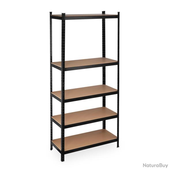 Etag�re de rangement pliable polyvalente 220 x 90 x 40 cm en acier noir 13_0009715