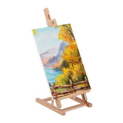 Chevalet de table ajustable pour artistes et enfants 40 x 30 x 60 cm pliable en bois de h&ecirc;tre natur