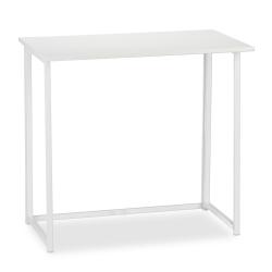 Table de bureau pliante design moderne 74,5 x 80 x 45 cm gain de place &eacute;l&eacute;gante en PB blanc 13_0009