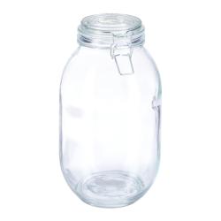 Bocal de conservation herm&eacute;tique design moderne cuisine 10 x 10 x 20 cm en verre transparent 13_001