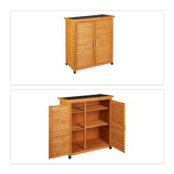Armoire de jardin meuble de rangement polyvalent espaces ext&eacute;rieurs 100 x 80 x 40 cm en bois sapin