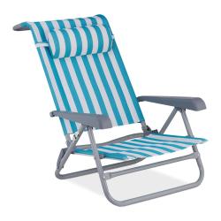 Chaise longue pliante de jardin 190 x 60 x 30 cm 8 positions confortables design ray&eacute; en polyester