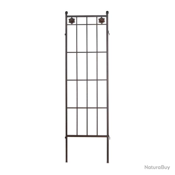 Lot de 2 treillis de jardin design vintage rectiligne brise-vue 100 x 50 cm en m�tal marron 13_0010