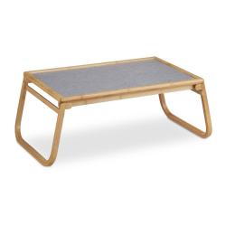 Plateau de lit pliable pratique service cuisine 60 x 40 x 10 cm en bambou naturel 13_0010743
