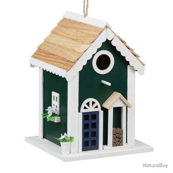 Mangeoire oiseaux d�corative rustique avec trou d'envol 20 x 15 x 15 cm pour abri esth�tique en boi