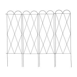 Lot de 3 treillis en m&eacute;tal d&eacute;coratif pour plantes grimpantes jardin 120 x 30 x 180 cm en acier roui