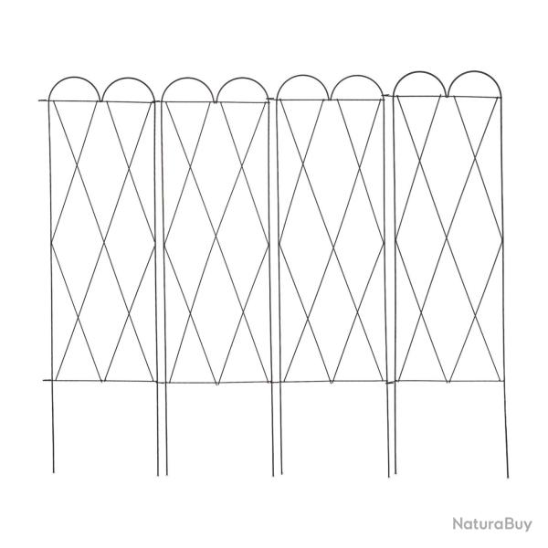 Lot de 3 treillis en m�tal d�coratif pour plantes grimpantes jardin 120 x 30 x 180 cm en acier roui