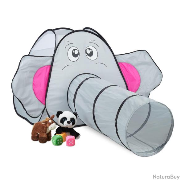 Tente de jeu en forme d'�l�phant avec tunnel pour enfants 100 x 90 x 90 cm ambiance ludique en poly