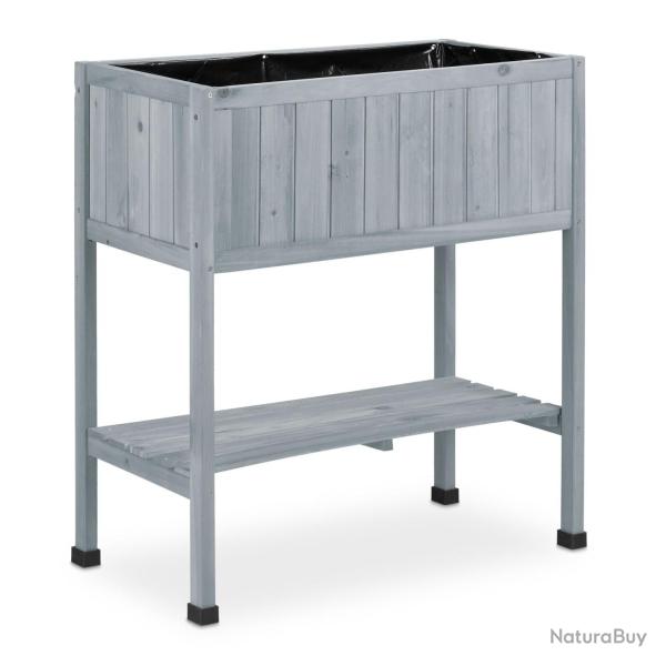 Parterre sur�lev� d�coratif pour balcon terrasse 80,5 x 74 x 38 cm capacit� 58 litres en bois gris