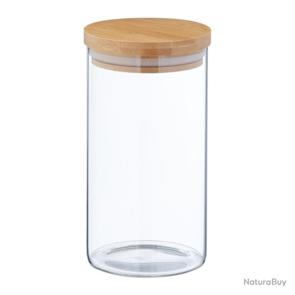 Lot de 3 bocaux en verre herm�tiques pour denr�es alimentaires design moderne cuisine 1000 ml en ve