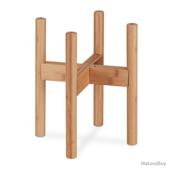 Lot de 2 supports pour plantes r�gleables empilables d�coration foyer 25 x 25 x 60 cm en bambou nat