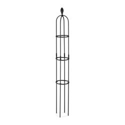 Lot de 2 treillis ob&eacute;lisques d&eacute;coratifs jardin 160 x 30 x 30 cm en m&eacute;tal gris 13_0011782
