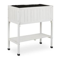 Porte-potager sur&eacute;lev&eacute; pour terrasse balcon jardin 80 x 74 x 38 cm avec &eacute;tag&egrave;re ergonomique en sapi