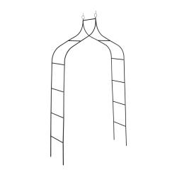Portail &agrave; rosier pour plantes grimpantes jardin 200 x 100 x 15 cm en m&eacute;tal noir 13_0011757