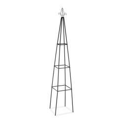 Trellis pyramidal d&eacute;coratif pour jardin ext&eacute;rieur 60 x 30 x 30 cm en m&eacute;tal noir 13_0011783