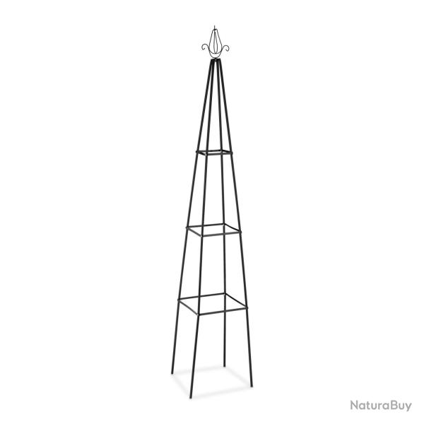 Trellis pyramidal d�coratif pour jardin ext�rieur 60 x 30 x 30 cm en m�tal noir 13_0011783