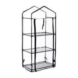 Serre de balcon 3 niveaux compacte id&eacute;ale pour plantes et l&eacute;gumes en PVC translucide 13_0011955