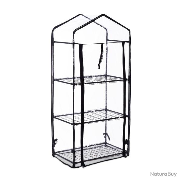 Serre de balcon 3 niveaux compacte id�ale pour plantes et l�gumes en PVC translucide 13_0011955