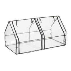 Mini-serre de jardin tunnel l&eacute;g&egrave;re 220 x 120 x 80 cm polyvalente avec 2 portes en PVC transparent 1