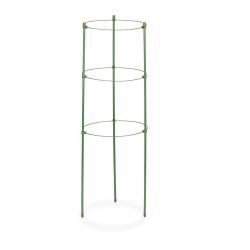 Lot de 4 tuteurs &agrave; tomates jardin 60 cm support polyvalent pour plantes grimpantes en m&eacute;tal vert 13