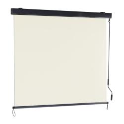 Marquise perpendiculaire store ext&eacute;rieur balcon protection soleil 250 x 160 cm en polyester beige 1
