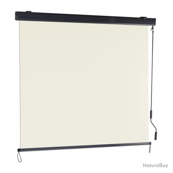 Marquise perpendiculaire store ext�rieur balcon protection soleil 250 x 160 cm en polyester beige 1