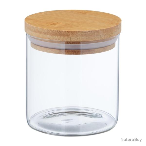 Lot de 3 bocaux de conservation herm�tiques pour aliments 10,5 x 10 cm en verre transparent 13_0011