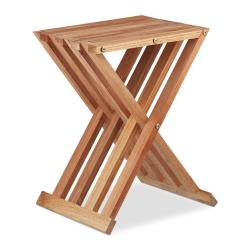 Table pliante multiusage pour salon v&eacute;randa 34 x 28 x 44,5 cm pratique gain de place en bois noyer