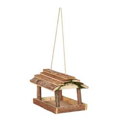 Mangeoire &agrave; oiseaux d&eacute;corative accrocher jardin terrasse ouverture facile 30 x 20 x 15 cm en bois m