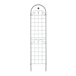 Lot de 2 grilles tuteur d&eacute;coratives jardin 220 x 50 x 15 cm en m&eacute;tal vert fonc&eacute; 13_0012017