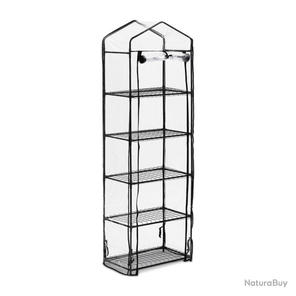 Serre de balcon verticale avec b�che translucide 5 �tag�res pour l�gumes et plantes aromatiques en